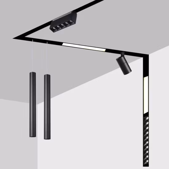 DC48V Illuminazione magnetica Faretto LED Lampada spot Mini 16 mm 16 mm 38 mm Embedec Barra di illuminazione lineare magnetica Sistema di illuminazione a binario