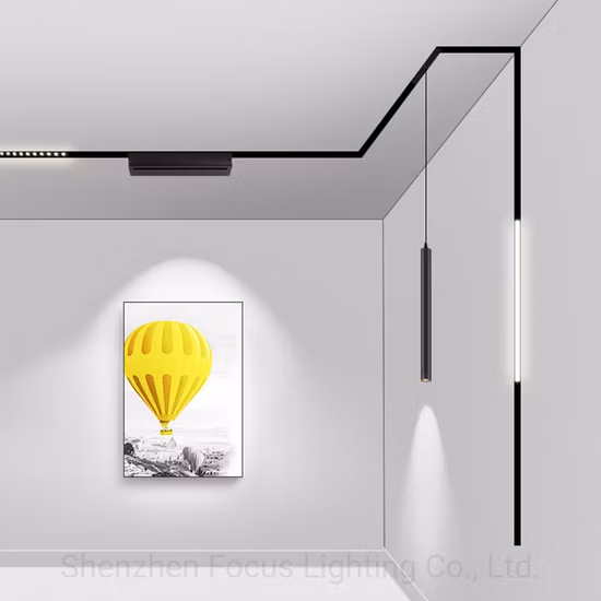 Luci a binario a LED magnetiche di nuova moda Guida ultra sottile Luce a binario lineare magnetica intelligente Illuminazione a binario magnetica dimmerabile 48V