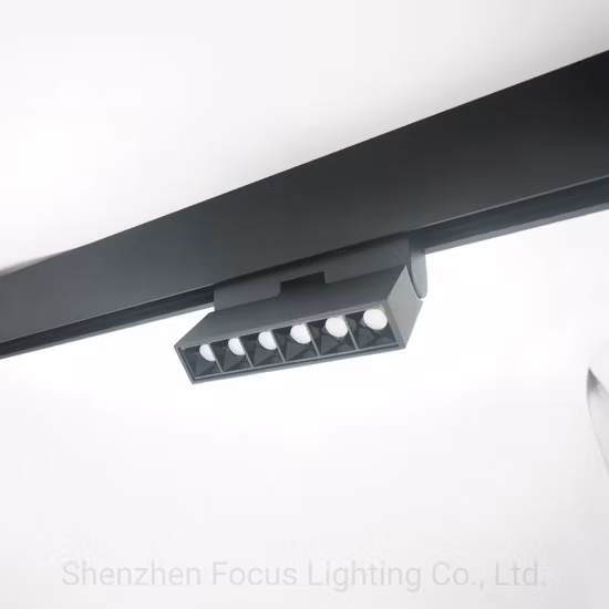 DC48V Luci a binario magnetico Magnete lineare in alluminio da incasso a soffitto sospeso Creativo 0,5 m 1 m 2 m 3 m Luci magnetiche a LED Tracciamento Illuminazione su binario Industriale