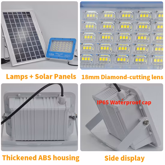 Luce a energia solare a LED da giardino con riflettore esterno industriale a LED solare impermeabile